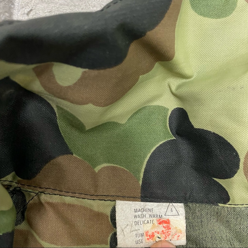 Mens vintage 80s military hunting full zip camouflage windbreaker jacket sz L - Picture 5 of 5